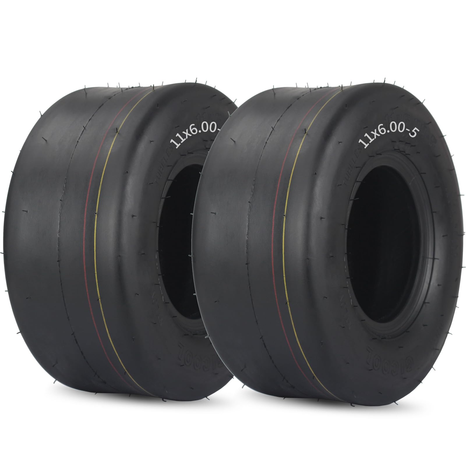 Photo 1 of GICOOL (2 Pack) 11x6.00-5 Tubeless Zero Turn Mower Tires, Riding Lawnmower Smooth Tread, 4 Ply