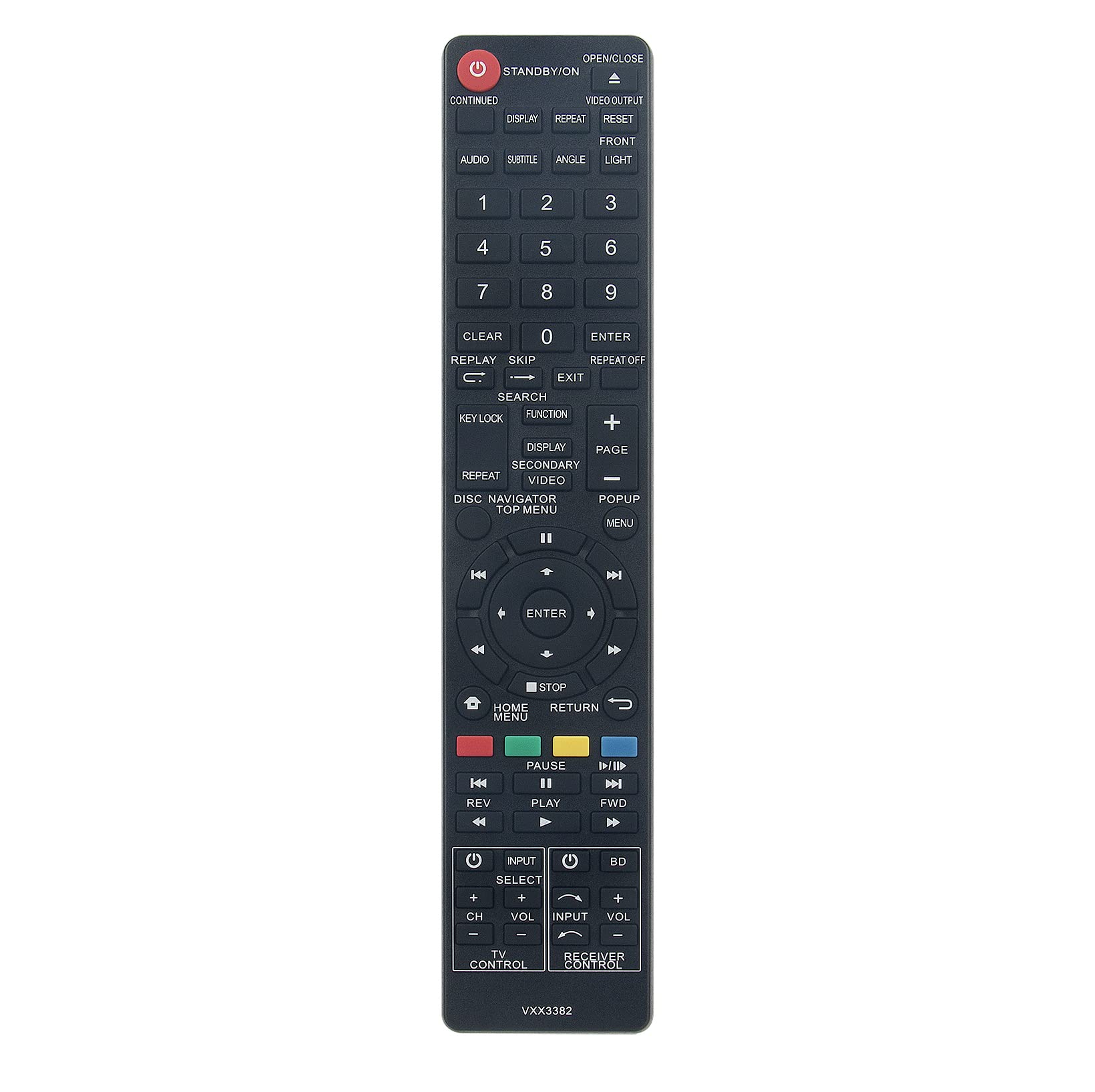 AULCMEET VXX3382 Replacement Remote Control Compatible with Pioneer HiFi Blu-Ray Recorder Home Cinema BDP-LX54 BDP-430 BDP-43FD BDP-41FD