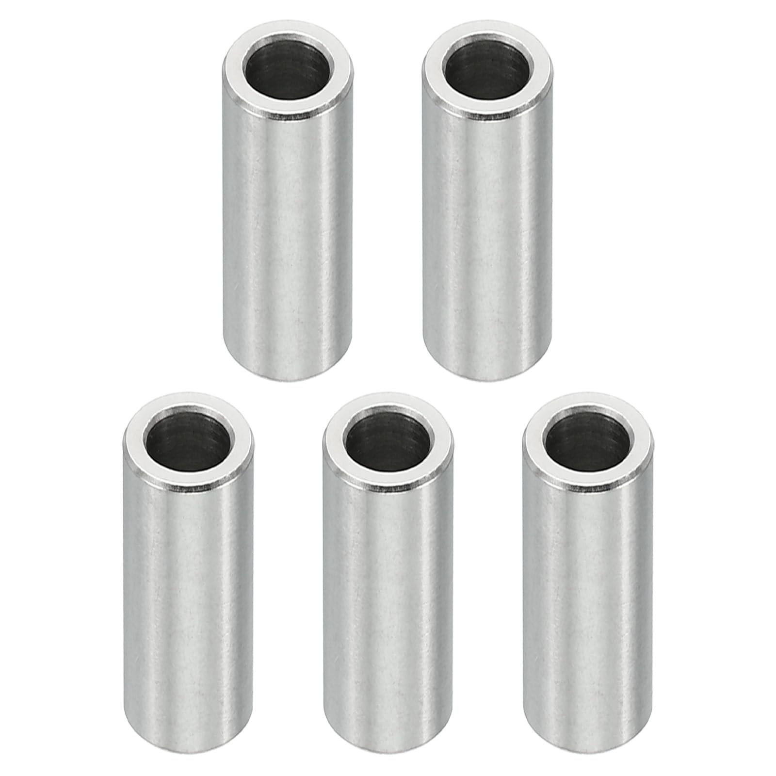 PATIKIL M5 Stainless Steel Spacers, 5 Pcs Metal Spacer Stainless Steel 5.1mm ID x 8mm OD x 20mm L Stainless Steel Spacer Screw Standoff Round for 1/5inch or M5 Screw Bolts