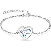 RIPFEVURN Wing Heart Cremation Jewelry Urn Bracelet for Ashes for Women Memorial Ashes Keepsake Link Bracelet