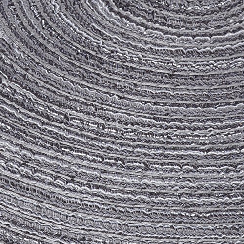 Round Braided/Woven Placemats, Indoor/Outdoor Placemat/Charger, Kitchen Mat for Dinning Table Washable Set of 6 Dark Grey - Thumbnail 5