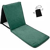 Small Back Support Prayer Mat for Muslims &ndash; Foldable Prayer Rug with Backrest, Comfortable Compact Salah Mat with Islamic Design &ndash; Ideal Ramadan &amp; Eid Gift for Men, Women &amp; Kids (Green)