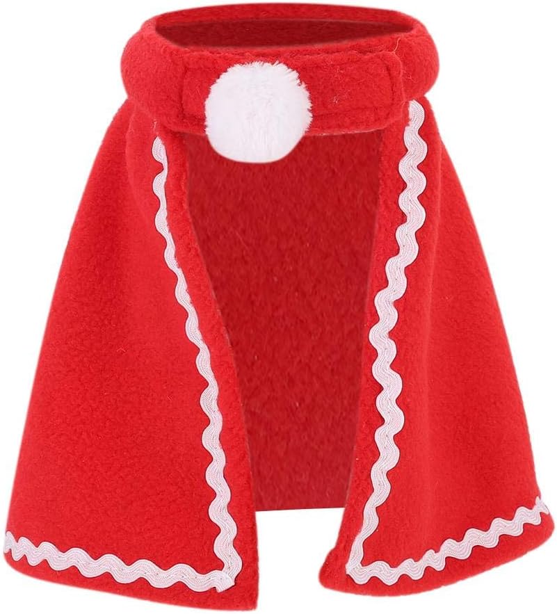 Pet Red Mantle Soft Cute Pet Cloak Rabbit Christmas Clothes Small Pet Festival Costume for Rabbit Guinea Pig Kitten Puppy(2#)
