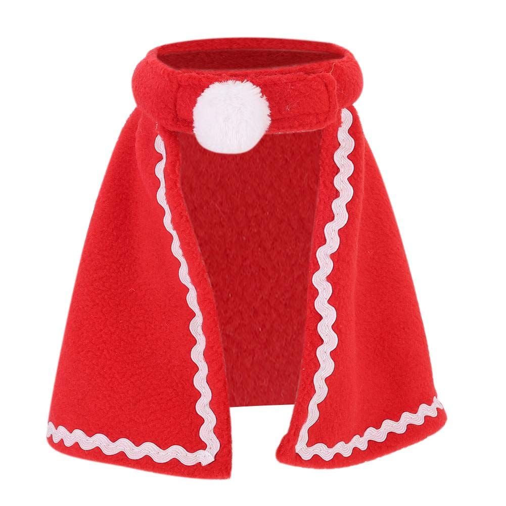 Pet Red Mantle Soft Cute Pet Cloak Rabbit Christmas Clothes Small Pet Festival Costume for Rabbit Guinea Pig Kitten Puppy(1#)