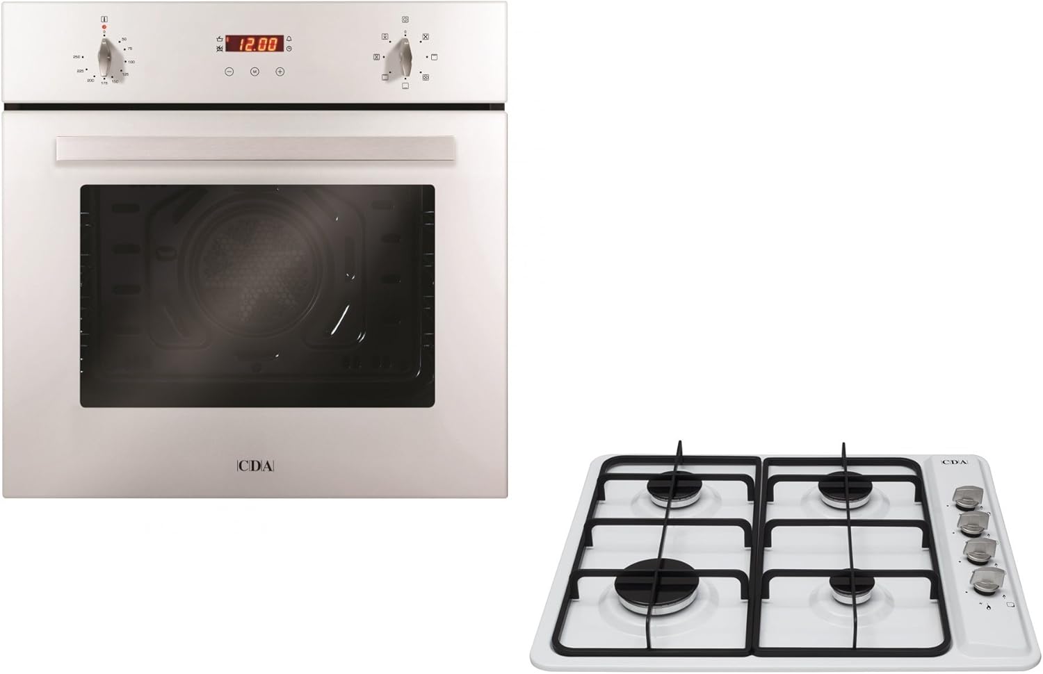 CDA SC612WH HG6100WH White Single Builtin Electric Oven & Gas Hob Pack, 60cm Amazon.co.uk