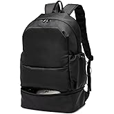 seyfocnia Gym Backpack for Men,Waterproof Travel Backpack With Shoe Compartment Lightweight Sports Gym Bag Casual Daypack-Black