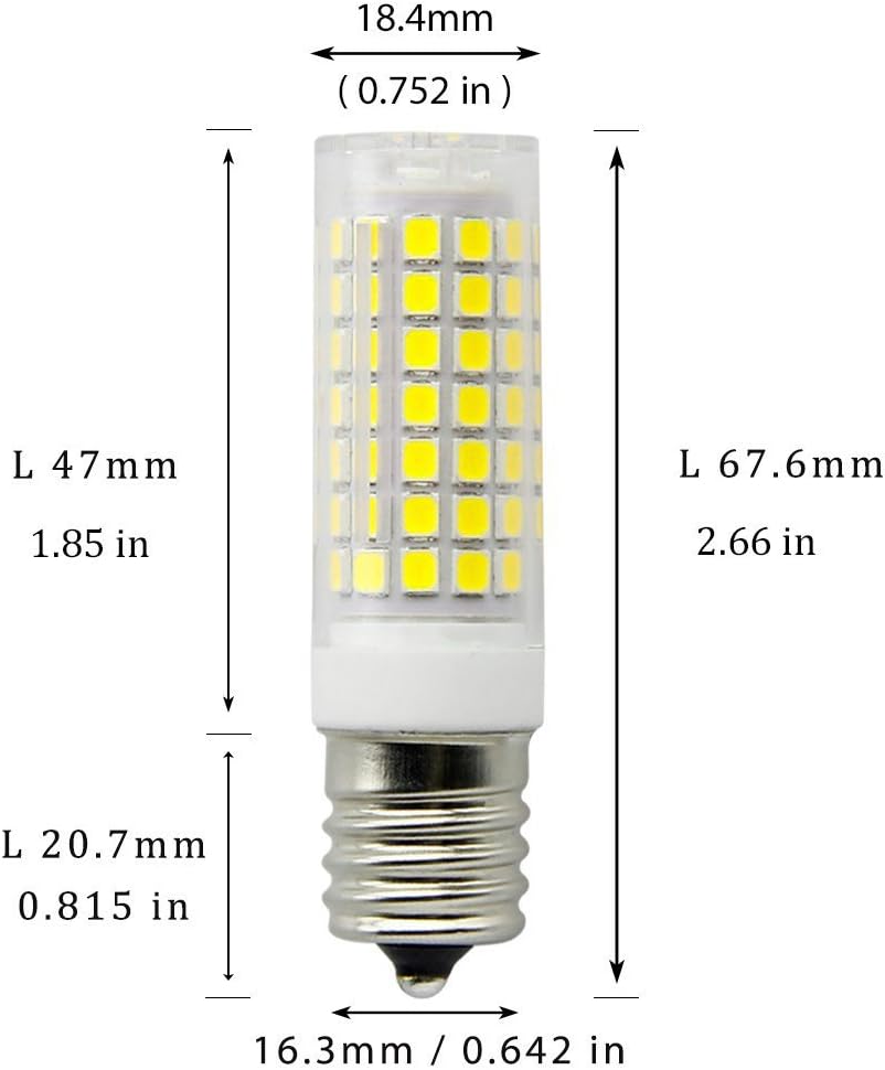 8W Dimmable LED E17 Microwave Oven Bulb - Intermediate Base LED Appliance Light, Daylight 6000K 100W Halogen Equivalent Under-Microwave Stove Light (2-Pack): Home Improvement