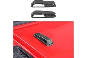 CheroCar JL JT Engine Hood Hinge Cover Decoration Cover Stickers Exterior Accessories for Jeep Wrangler JL 2018-2025+, for 2020-2025+Jeep Gladiator JT (Carbon Fiber)