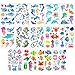 PHOGARY Kids Temporary Tattoos(100pcs+), Sea World Theme Tattoos (20 Sheets) - Fish, Shark, Turtle, Seahorse, Sea Star, Octopus, Crab - Marine Life Patterns Fake Waterproof Tattoos for Boys Girls
