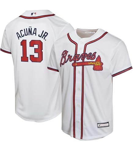 Amazon.com: Ronald Acuna Jr. Atlanta Braves #13 White Youth Cool