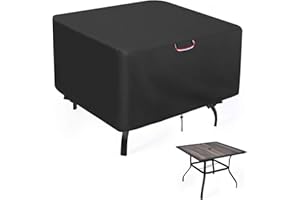 Agustone 38 x 38 Table Cover, Outdoor Square Patio Table Cover - Heavy Duty Waterproof Furniture Protector for Small Slatted Tabletop, All-Weather Protection - 38" x 38" x 28"