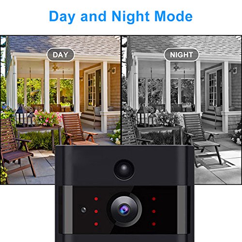 EKEN-Video-Smart-Doorbell-720P-HD-Wifi-Camera-with-8GB-MicroSD-Card-Real-Time-Video-Two-Way-Audio-Wide-angle-Lens-Night-Vision-PIR-Motion-Detection-App-Control-with-18650-Batteries-for-IOS-and-Android