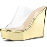 Perphy Platform Heel Sandals Clear Wedges for Women