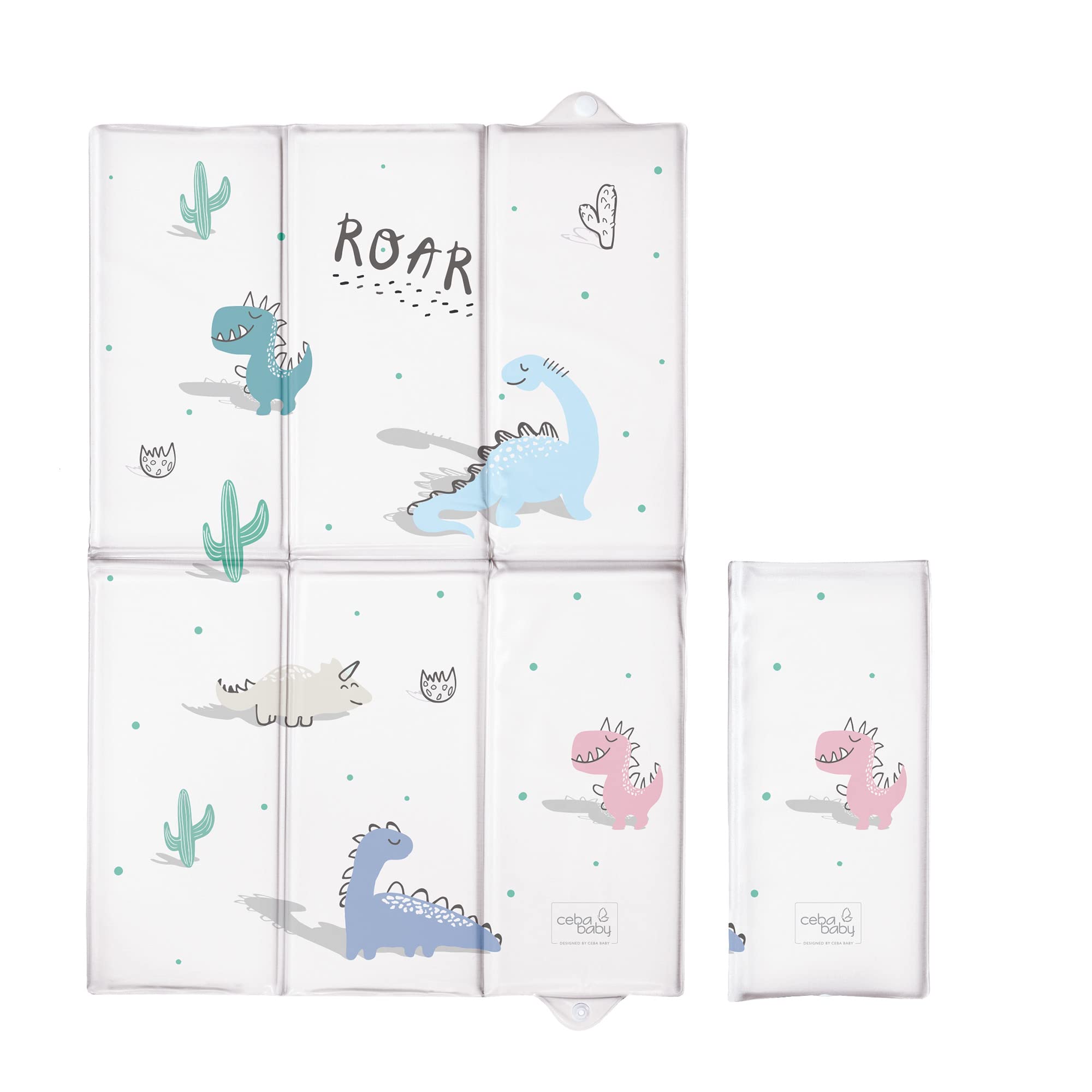 Portable Foldable Baby Travel Changing Mat | Soft, Waterproof, Compact Diaper/Nappy Changer | 40x60 cm (Dino)