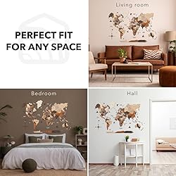 Enjoy The Wood 3D Wood World Map Wall Art Large