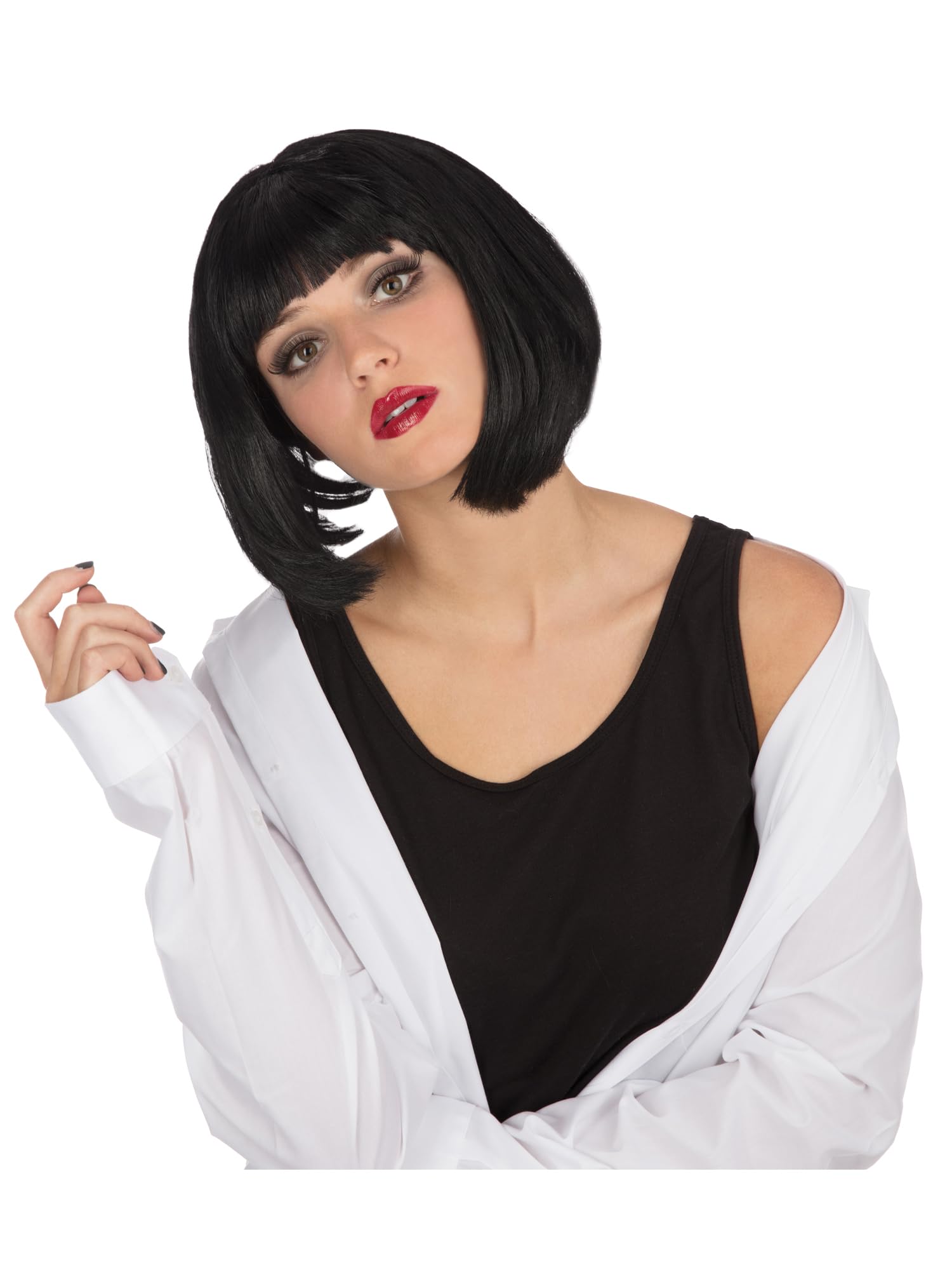 Bristol Novelty BW783 Mia Wig Black, One Size Halloween