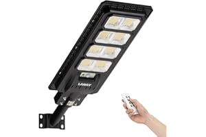 LANGY 200 W Led Solar Street Lights, 360 PCS LED High Lumes Solar Powered Street Lamp Outdoor,Dusk to Dawn Security Led Post Street Light
