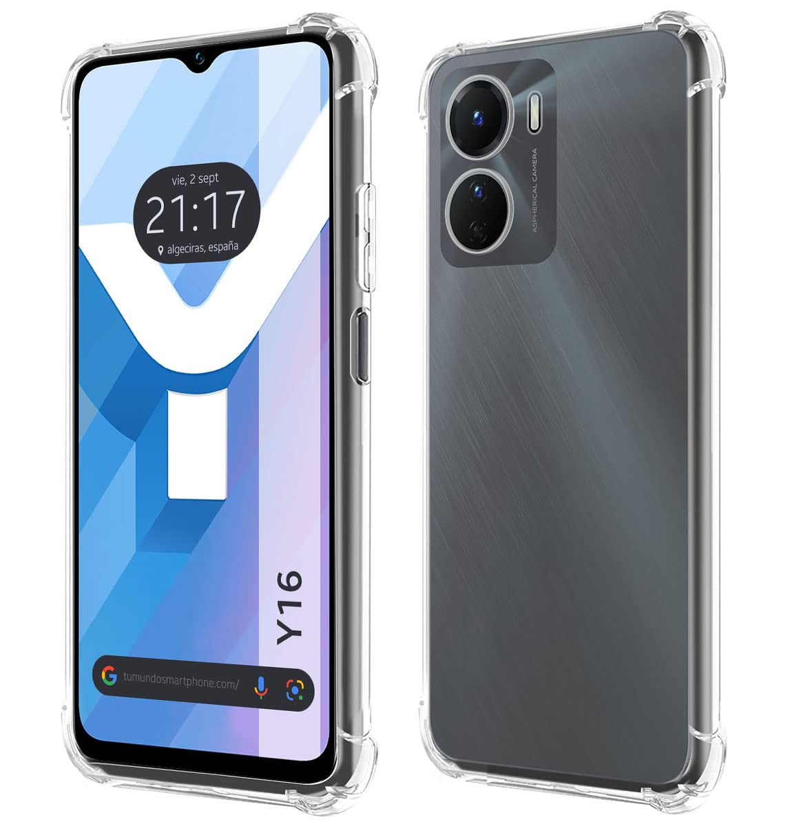Tumundosmartphone Transparent Anti-Shock Silicone Case for Vivo Y16
