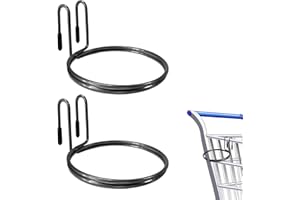 KKONHII Shopping Cart Cup Holder, 2 Pcs Shopping Cart Drink Holder for Hanging Shopping Cart Cup Holder Attachment Shopping Cart Metal Drink Holder for Hanging Coffee Cup Tapered Cup Baby Bottle