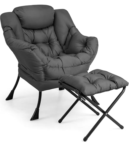 Amazon.com: Giantex Lazy Chair with Ottoman, Accent Sofa Chair