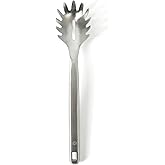 Calphalon Prime Pasta Server, Stainless Steel Pasta Serving Spoon for Spaghetti, Noodles &amp; Pasta, Heavy-Gauge Heat-Resistant Utensil with Weighted Handle