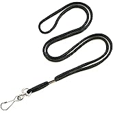 JORUIBLUSKY 10 Pack Black Bulk Badge Lanyards Neck Straps with Metal Swivel Hook for ID Card Holder, office, School, name tags, Conference, work, Business, Employee, Students