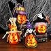 Unomor 4PCS Halloween Pumpkin Decorations, Light Up Foam Pumpkin Jacko Lantern for Halloween Party Decorations