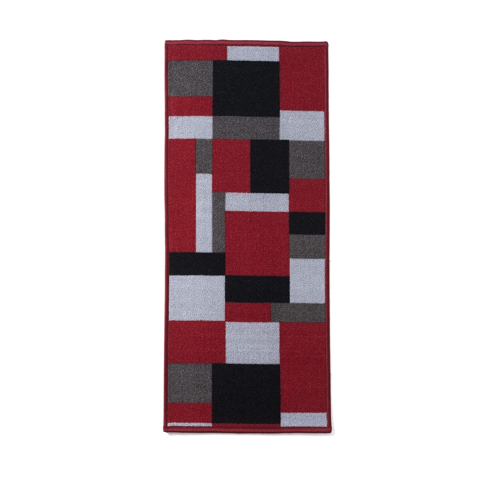 B&B Door Mats - Runner Rug Carpet Mat for Every Season Bedroom Living Room Hallway Kitchen Front Door Entrance Décor (Grey Black, 50x80 cm -Door Mat)