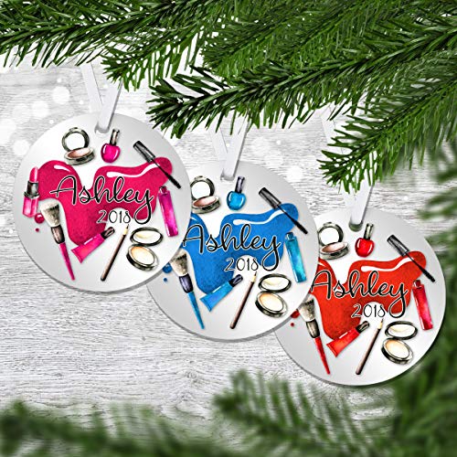 Personalized Makeup Christmas Ornament - Cosmetologist - Cosmetology Graduation Gift - Beauty School - Custom Home Decor Keepsake Tree Ornament - For Friend, Daughter, Teen, Sister, Son