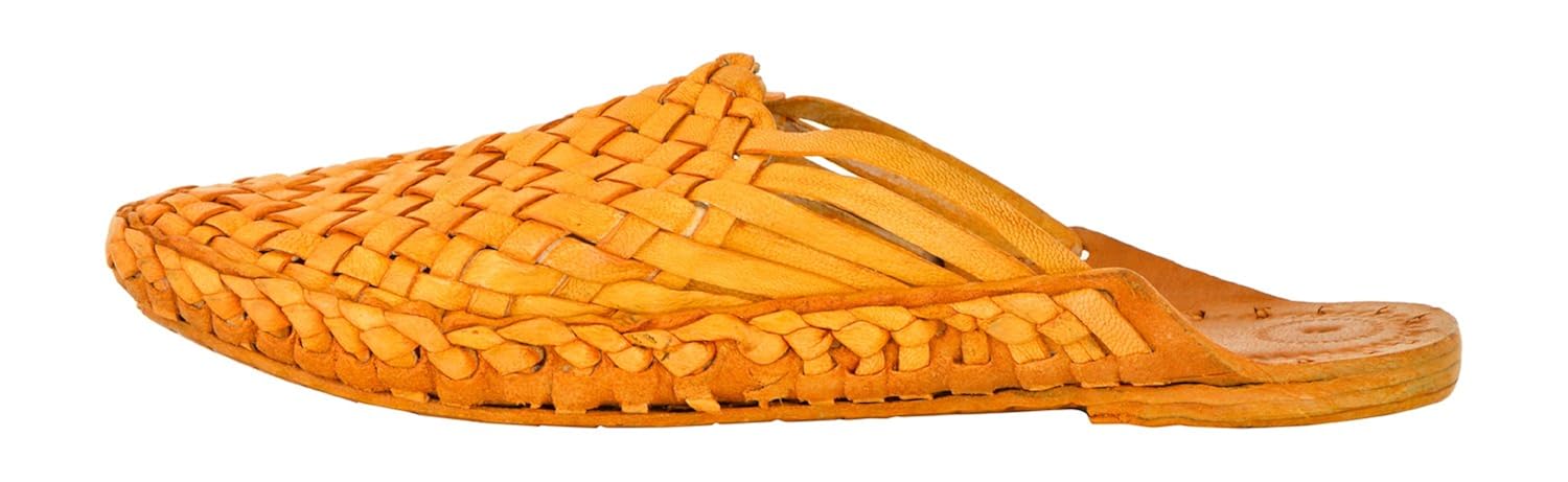 ampereus men's yellow colore leather kolhapur