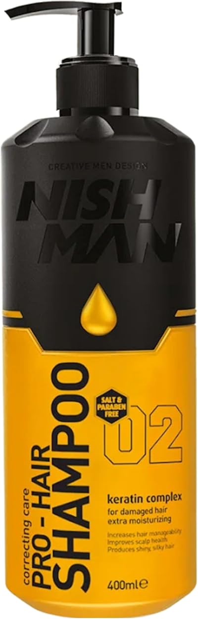 NISHMAN Pro-Hair Shampoo Keratin Complex 400ml Salt Free Paraben Free
