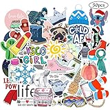 50 Pcs VSCO Stickers for Hydro Flask, Water Bottles Laptop Cute Vinyl Waterproof Trendy Stickers for VSCO Girls, Kids, Teens, Women (Multicoloured)