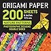Origami Paper 200 sheets Nature Patterns 6
