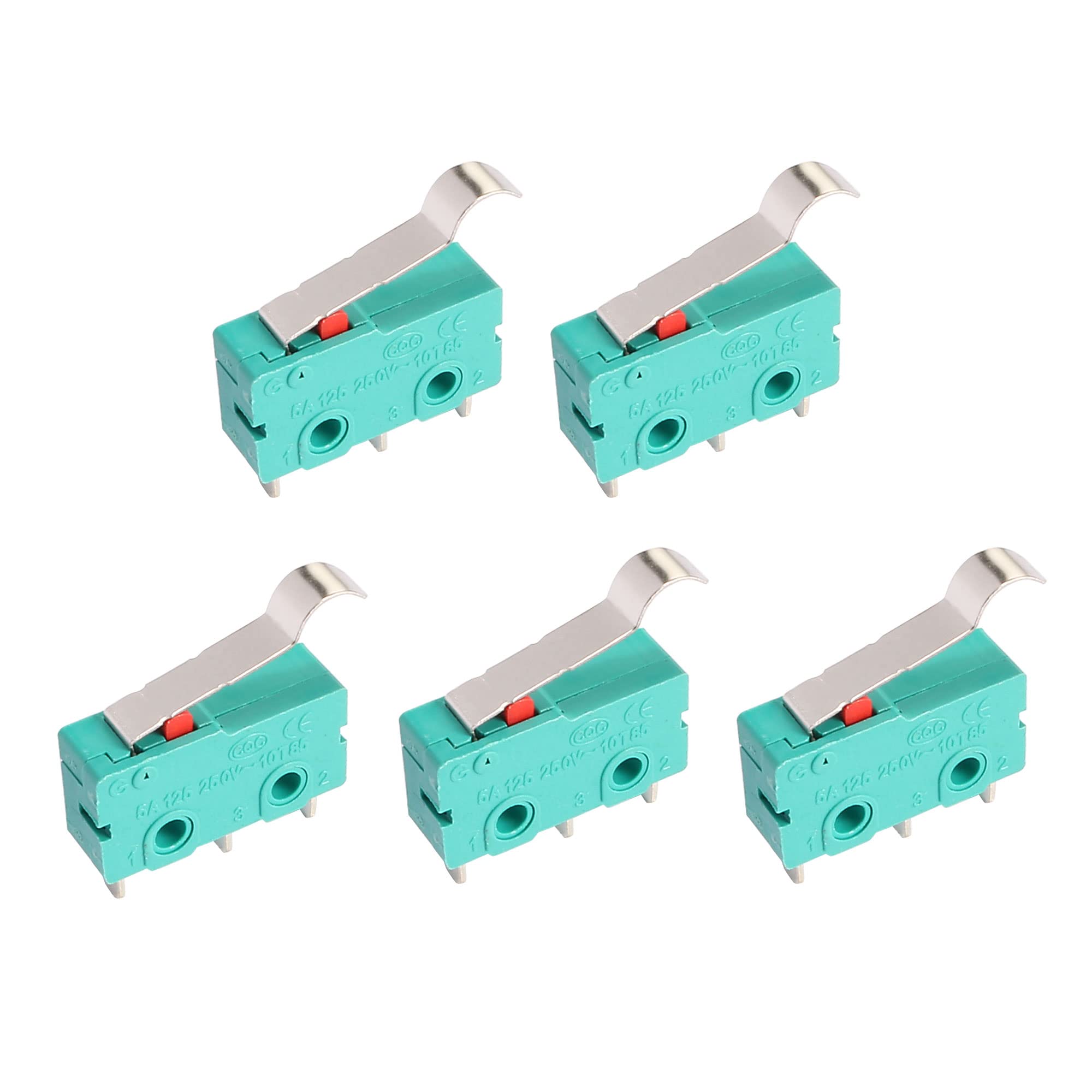 Sourcingmap 5pcs AC 125V 5A Hinge Lever Micro Limit Switch KW4-3Z-3 for Mill CNC