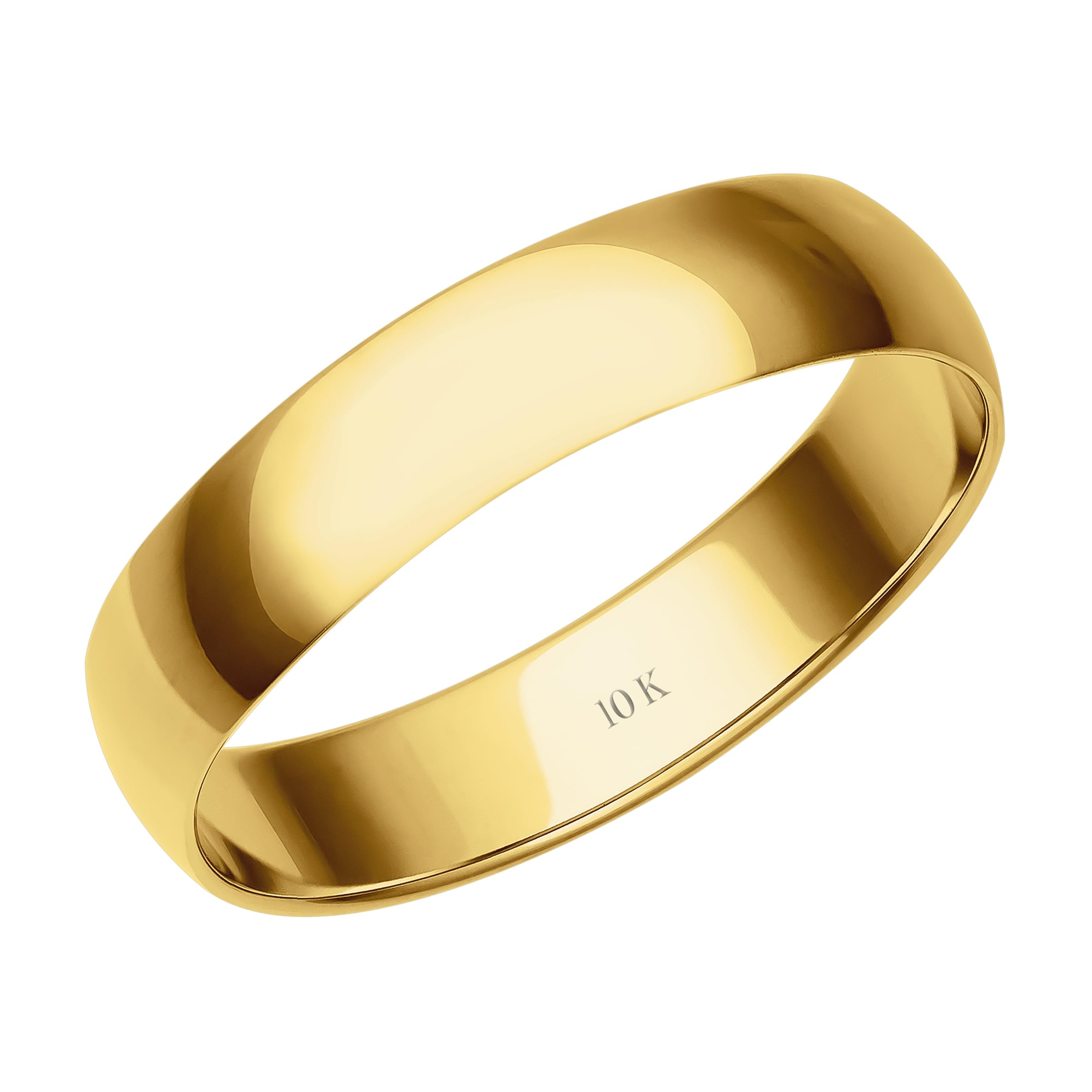 4MM Men's Gold Wedding Band - Lightweight Wedding Ring for Men; 10K or 14K Gold Jewelry in Yellow, White, or Rose Gold; Plain Mens Wedding Band; Classic Gold Rings for Men by Brilliant Expressions