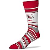 For Bare Feet NFL Adult Striped Dress Socks - Premium Quality - Machine Washable - Perfect for Game Day and Everyday Wear