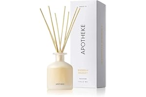 Apotheke Luxury Scented Oil Reed Diffuser for Home (Magnolia Bouquet) - Home Fragrance Diffuser Set with Sticks