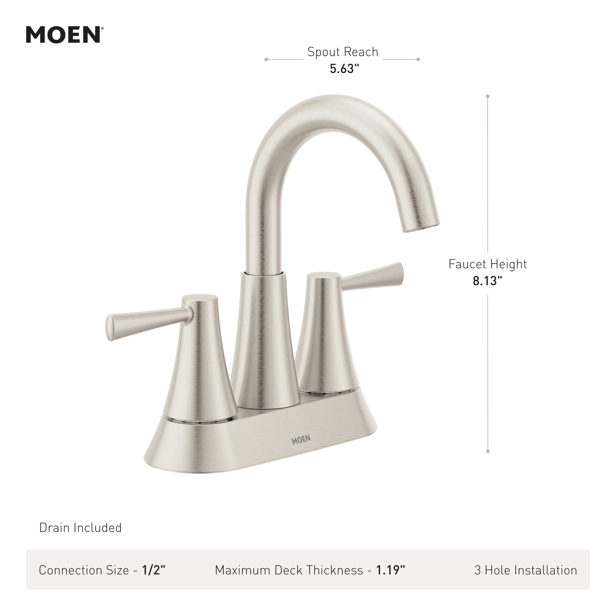 Moen Ronan Matte Black Two-Handle 4