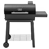 Feasto BBQ Charcoal Grill with Side Table, 30-In