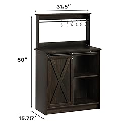 4ever2buy Farmhouse Coffee Bar with Hutch, 31 Inch