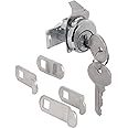 Prime-Line S 4533 Mailbox Lock – Replacement, Multipurpose Mailbox Lock for Several Brands – ILCO 1003M Keyway, Opens Counter-Clockwise with 90º Rotation, Nickel Finish (1 Set)