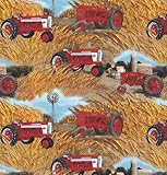 FARMALL COTTON FABRIC-INTERNATIONAL HARVESTER FARMALL COTTON FABRIC SOLD BY THE YARD