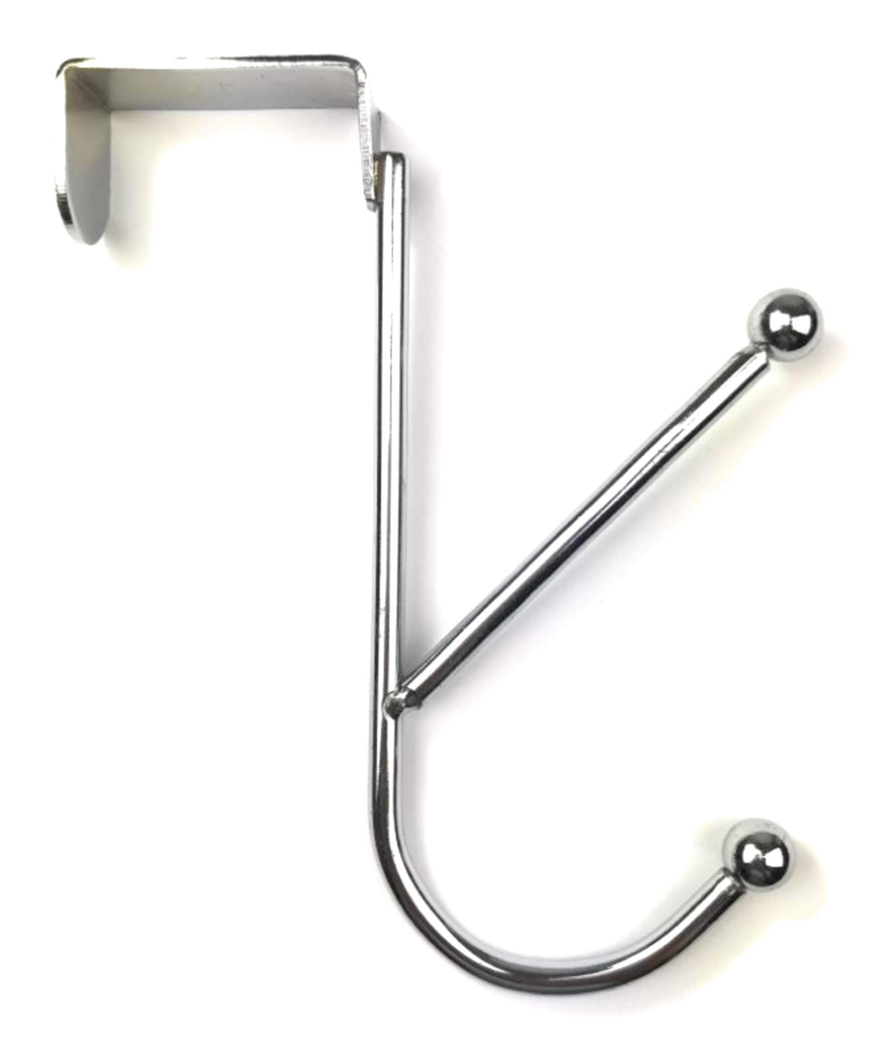 SITARAZ Over The Door Hook Gleaming Chrome Finish Perfect for Hanging Clothes and Coats (1 pc)