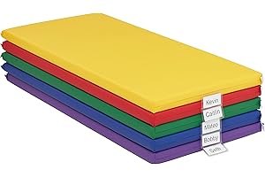 ECR4Kids SoftZone Rainbow Rest Mat, 2in, Sleeping Pad, Assorted, 5-Piece