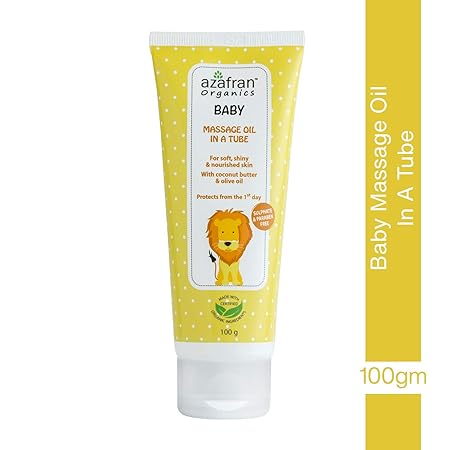Azafran Organics Baby Massage Oil in a Tube, 100g