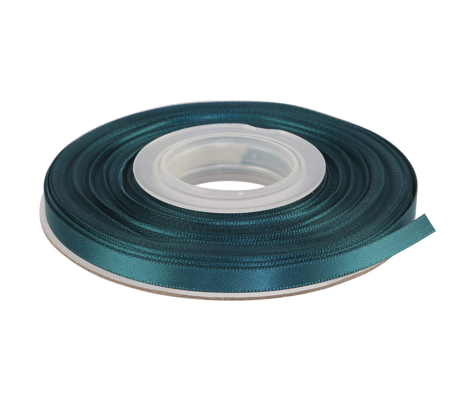 Ribbonitlux 6mm Wide Double Face Satin Ribbon 22 Meters (347-Teal, Set for Gift Wrapping, Party Decor, Sewing Applications, Wedding and Craft