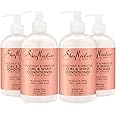 SheaMoisture Curl Shine Silicone Free Conditioner 4 Count for Curly Hair Coconut Hibiscus Moisturize & Define 13oz