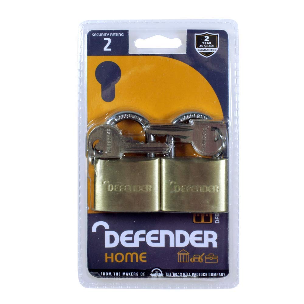 DEF 20MM Brass Padlock X2 DFBP2T