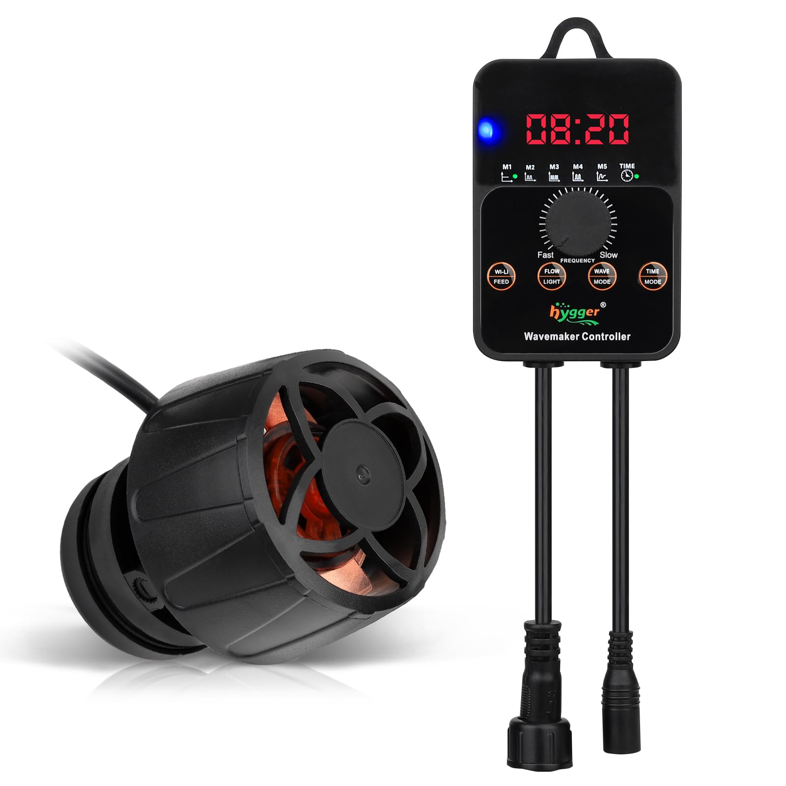 hygger 24/7 Mode Aquarium Wave Maker,6000LPH Fish Tank Wave Maker with Intelligent Controller, 8W Quiet Magnetic Powerhead Aquarium Circulation Pump for 200-380L Freshwater Saltwater Tanks