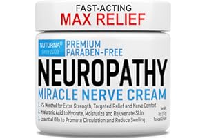 NUTURNA Neuropathy Nerve Relief Cream - Premium Nerve Cream 3X Action for Targeted Relief and Soothing Nerve Comfort - Maximum Strength with 4% Menthol, Arnica, MSM for Feet Hands Legs Toes & Back - 2 Oz